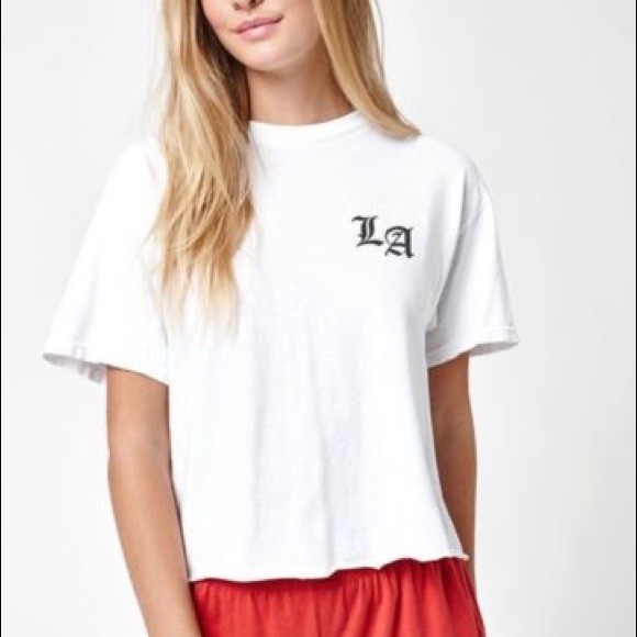 NWOT Made in LA Aleena White Black Graphic Tee - Picture 6 of 8